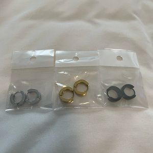 3 pack hoop earrings